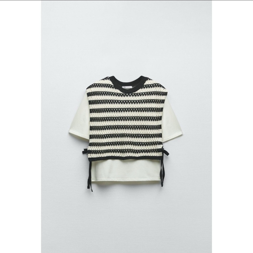 Zara Combination Tricot Crochet Vest Top